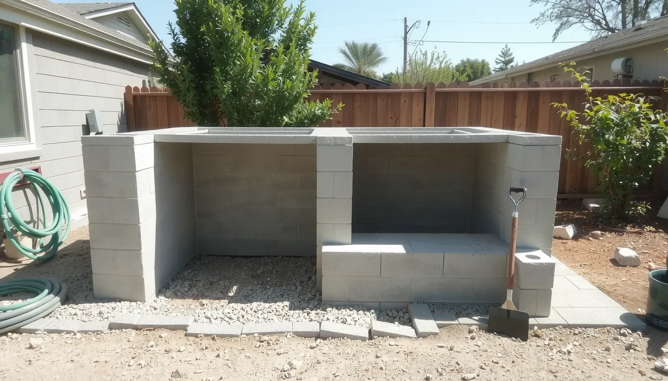 fabriquer cuisine exterieure beton