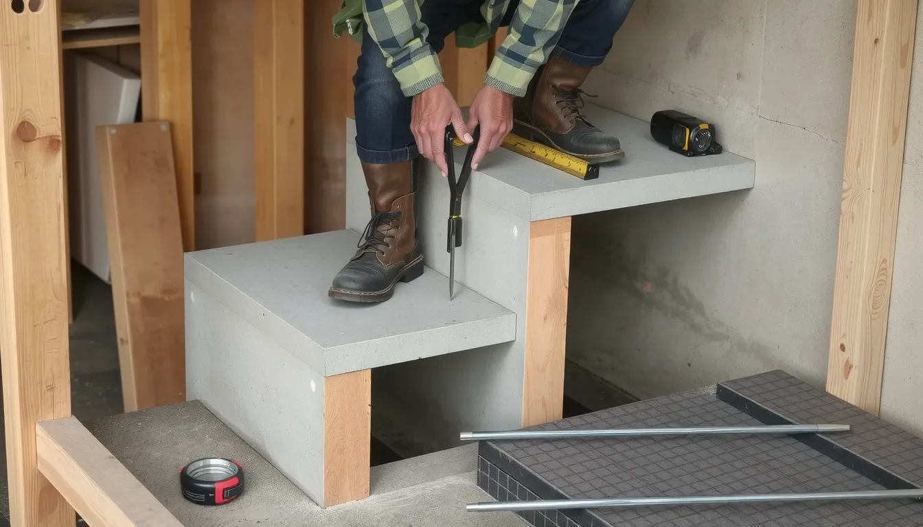 escalier en beton coffrage