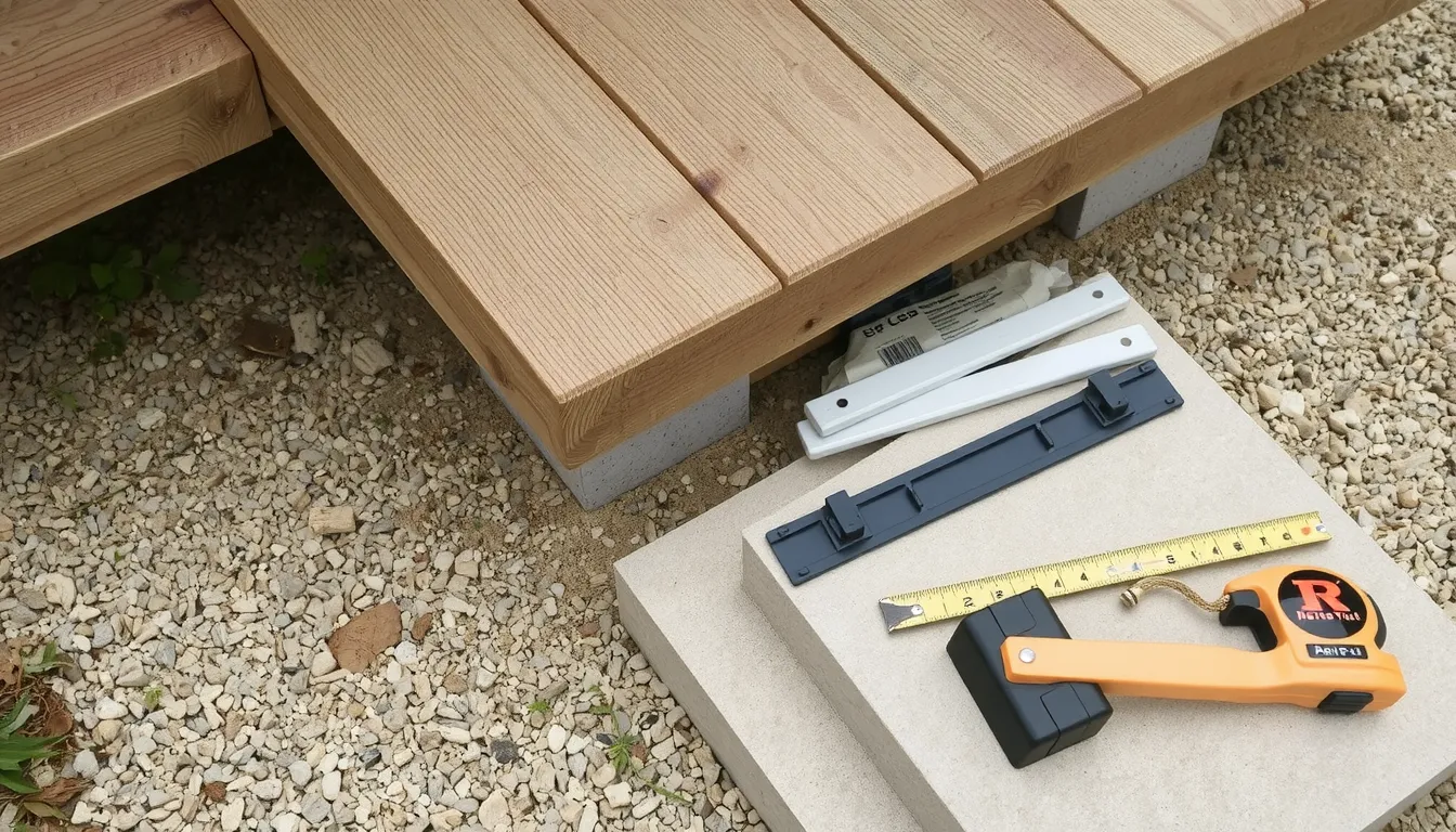 terrasse bois sur plots beton