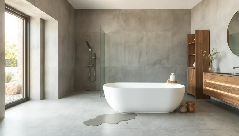 Béton ciré en salle de bains : avantages, inconvénients, prix et entretien