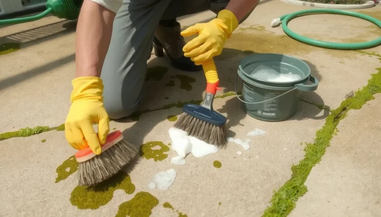 Comment enlever la mousse sur une terrasse en béton : méthodes et produits efficaces