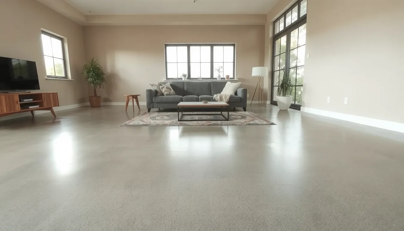 salon en beton cire