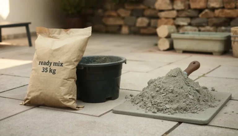 Ciment tout pret pour l&rsquo;extérieur : quel sac choisir pour dalles, scellements et murets