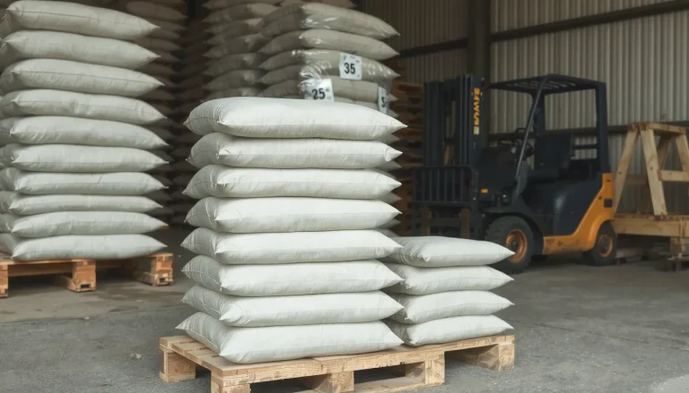 Combien de sac de ciment sur une palette : formats 25 kg et 35 kg, poids et calculs